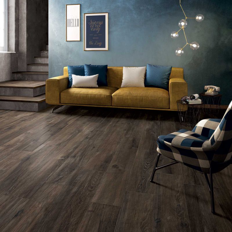 Legend Brown Wood Effect Porcelain Tile Roomset