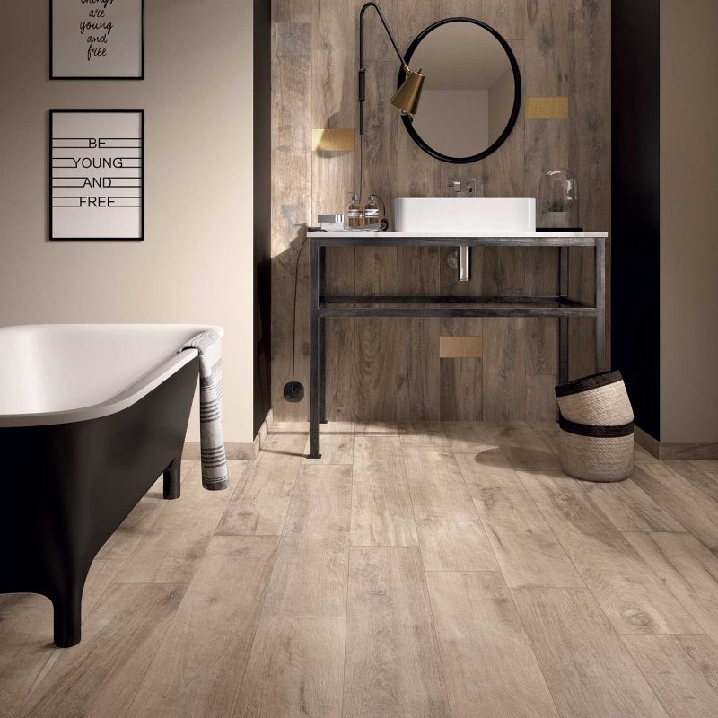 Legend Sand Wood Effect Porcelain Tile Roomset