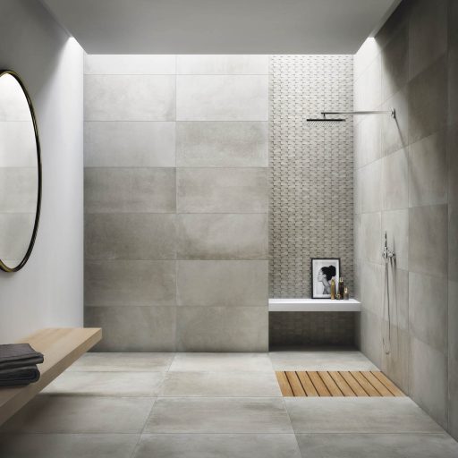 Essential Sand Porcelain Stone Effect Tile Roomset
