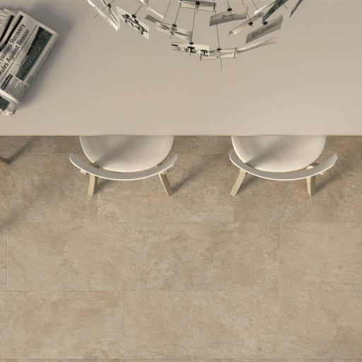 Roxx Beige Stone Effect Rectified Porcelain Multisize Roomset