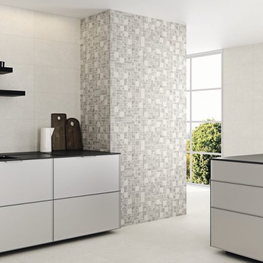 Madison Rock Silver Ceramic Limestone Effect Rectified Wall Tile