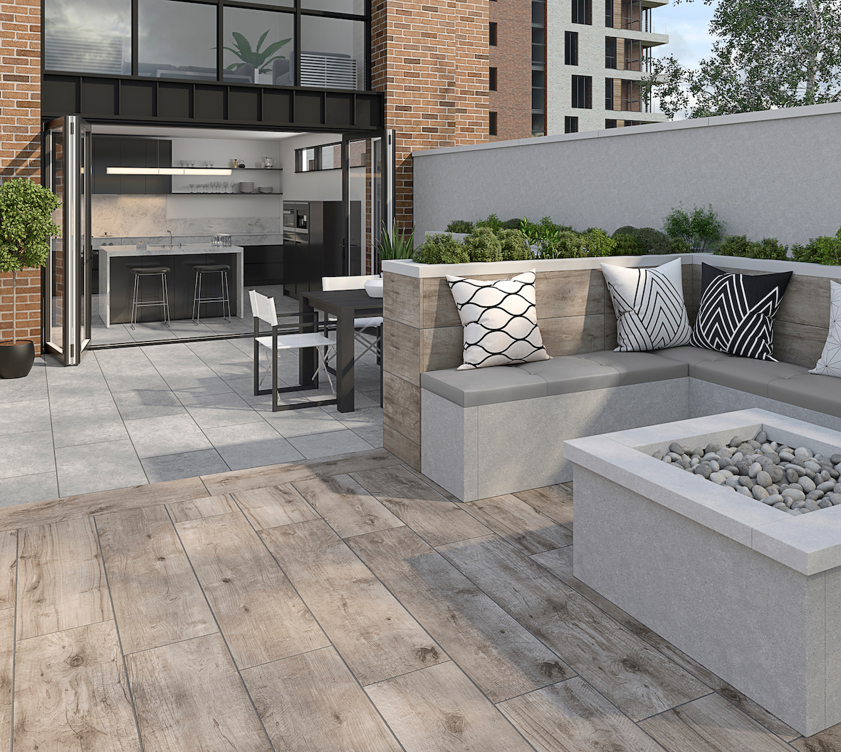 Nottingham Oak Wood Indoor & Outdoor 20mm Porcelain Studio Tiles