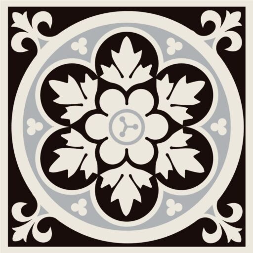 Victorian Dover White - Livingstone Black Decor 106x106