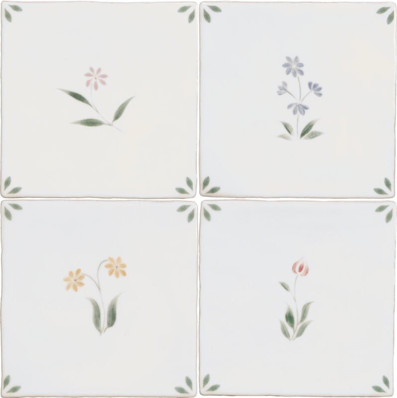 Décor Spring Flowers - Hand Crafted Ceramic Tiles - Studio Tiles